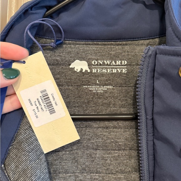 Men's Onward Reserve Blue Crosby Quilted Vest, NWT - Picture 4 of 5